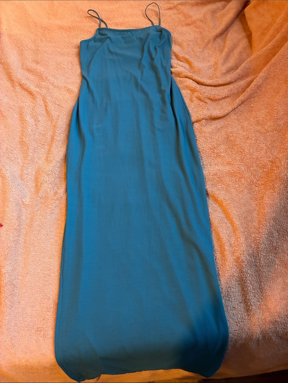 Rue21 Teal Slip Maxi Dress with Spaghetti Straps
